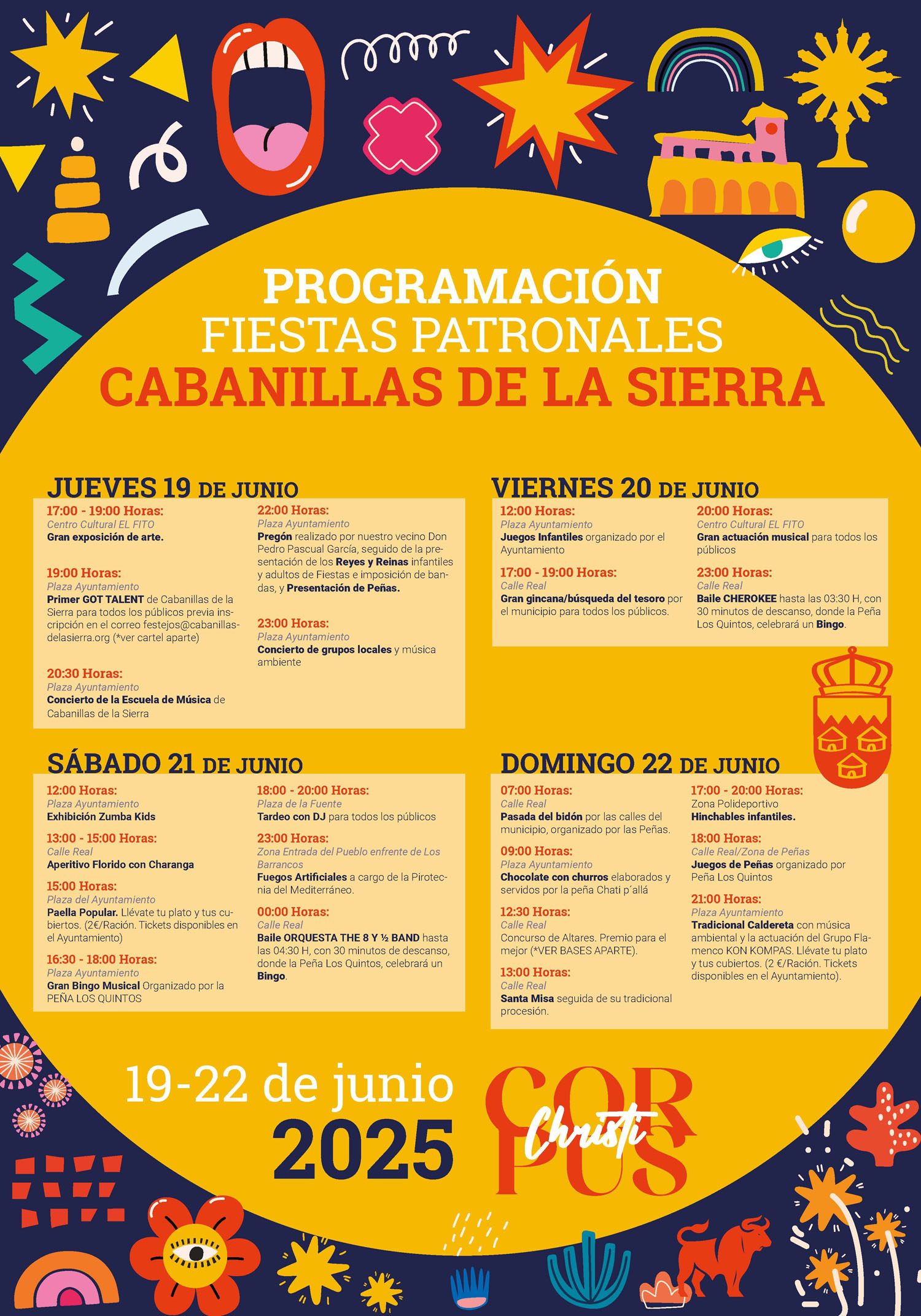 Programación Fiestas Patronales Cabanillas de la Sierra 2025