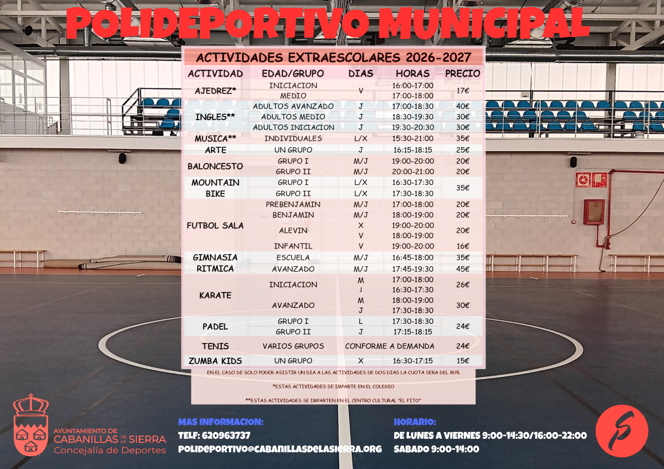 horariosypreciosactividadesextraescolares