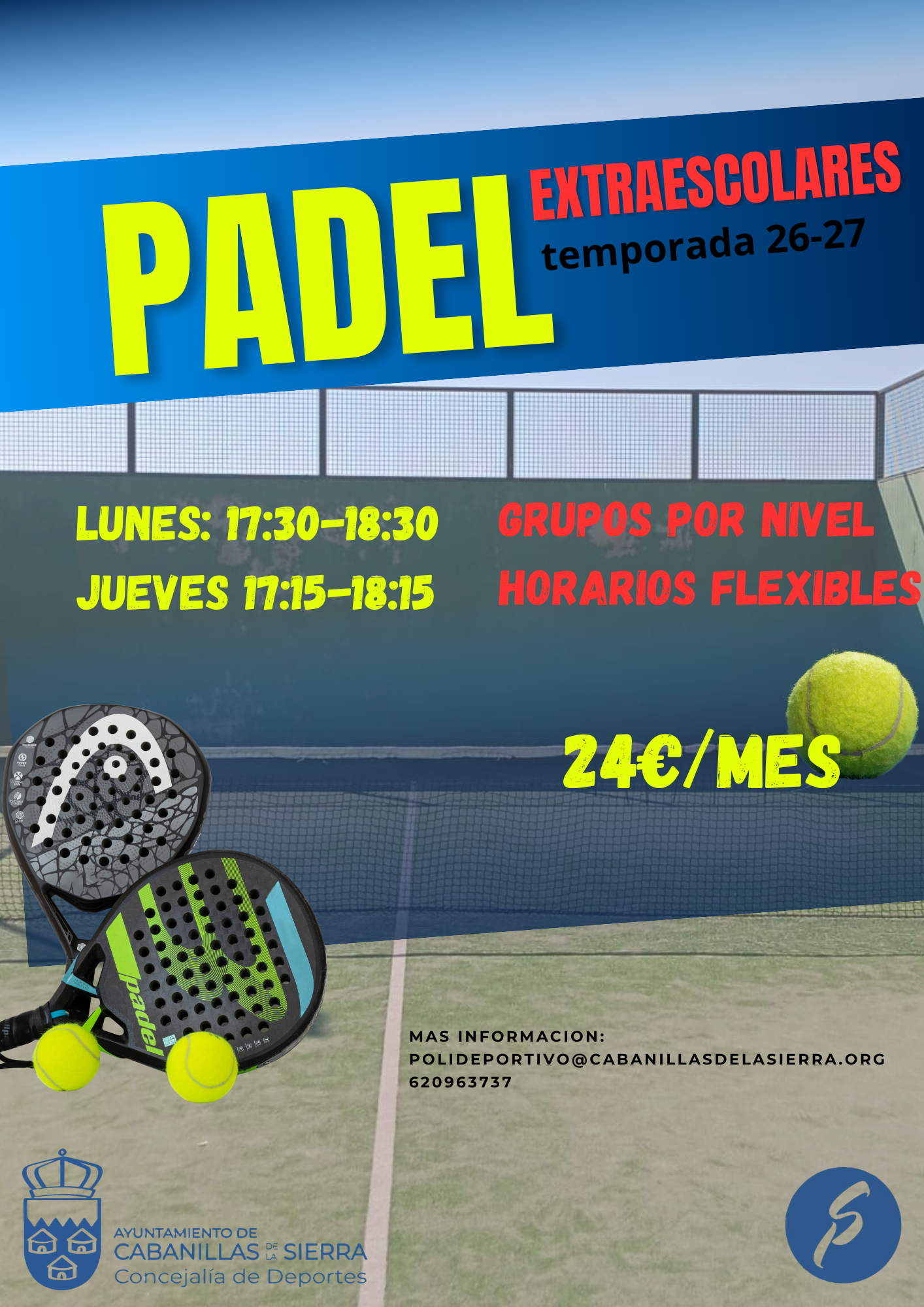 Pádel extraescolares 2026-27