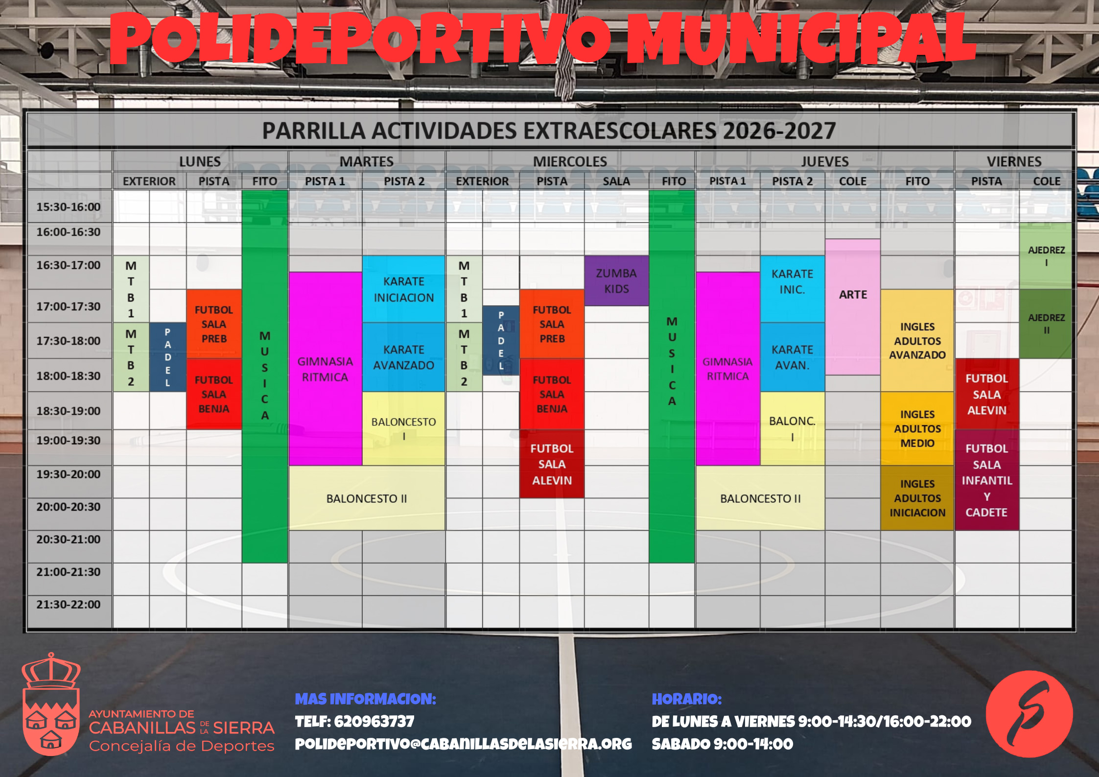 Parrilla Extraescolares 2026-27