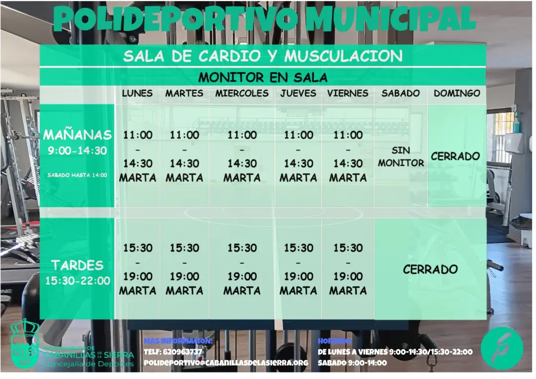 Sala cardio y musculación 2026-27