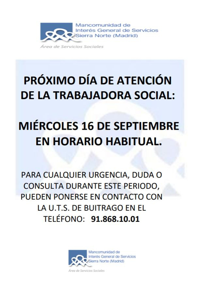 Proximo dia atencion TS sep 26