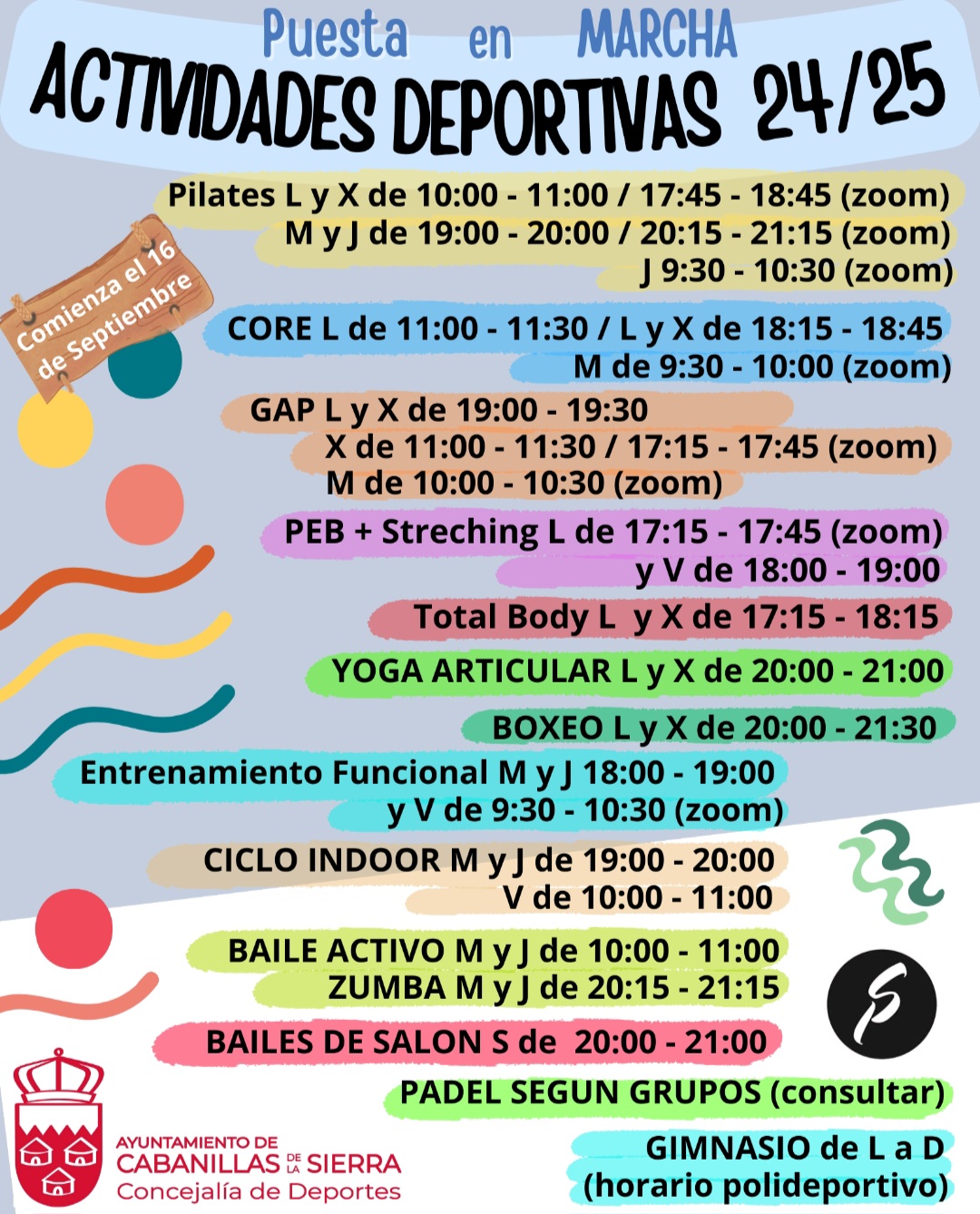 Actividades deportivas Cabanillas 2024-2025