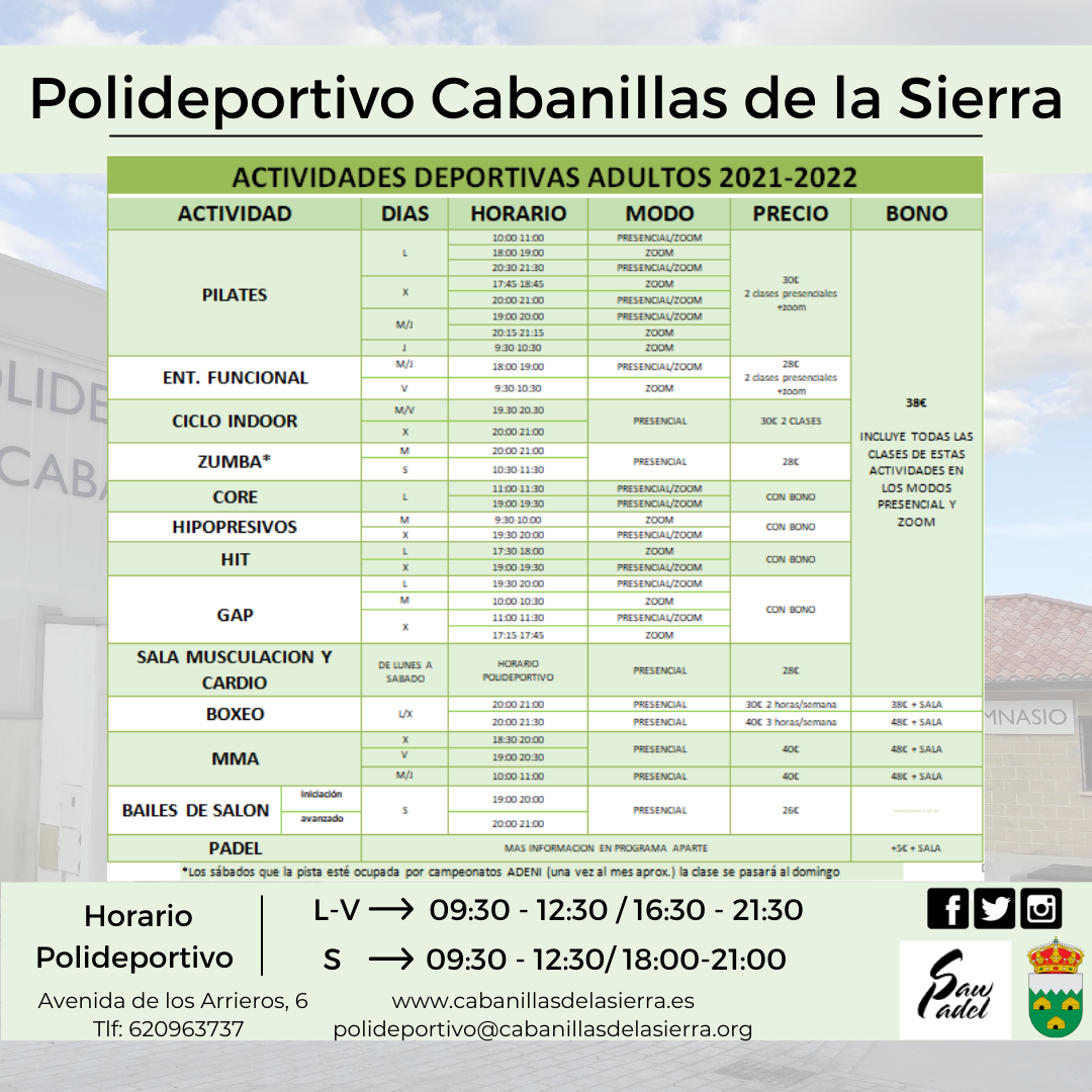 Polideportivo Cabanillas de la Sierra Temp 2021 22