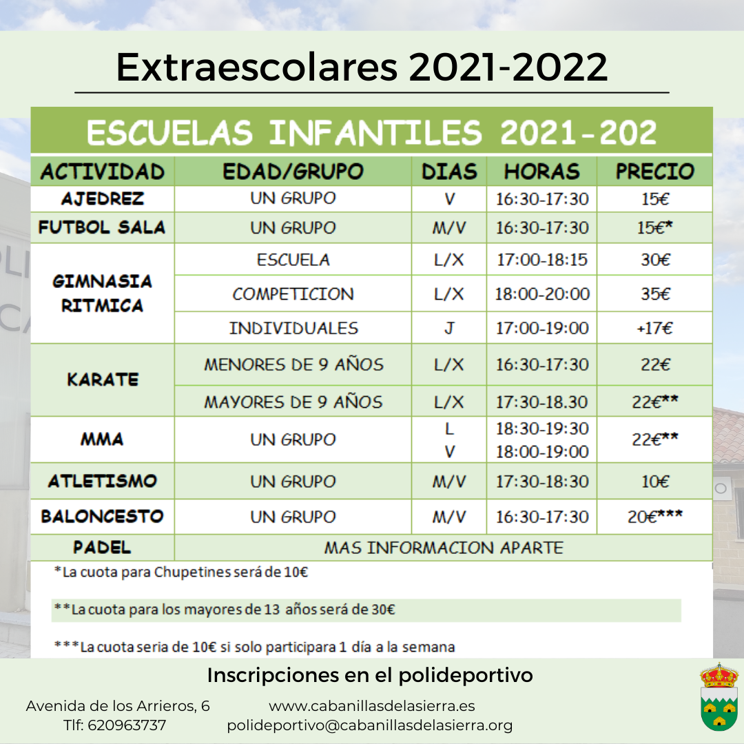 extraescolares 2021 22
