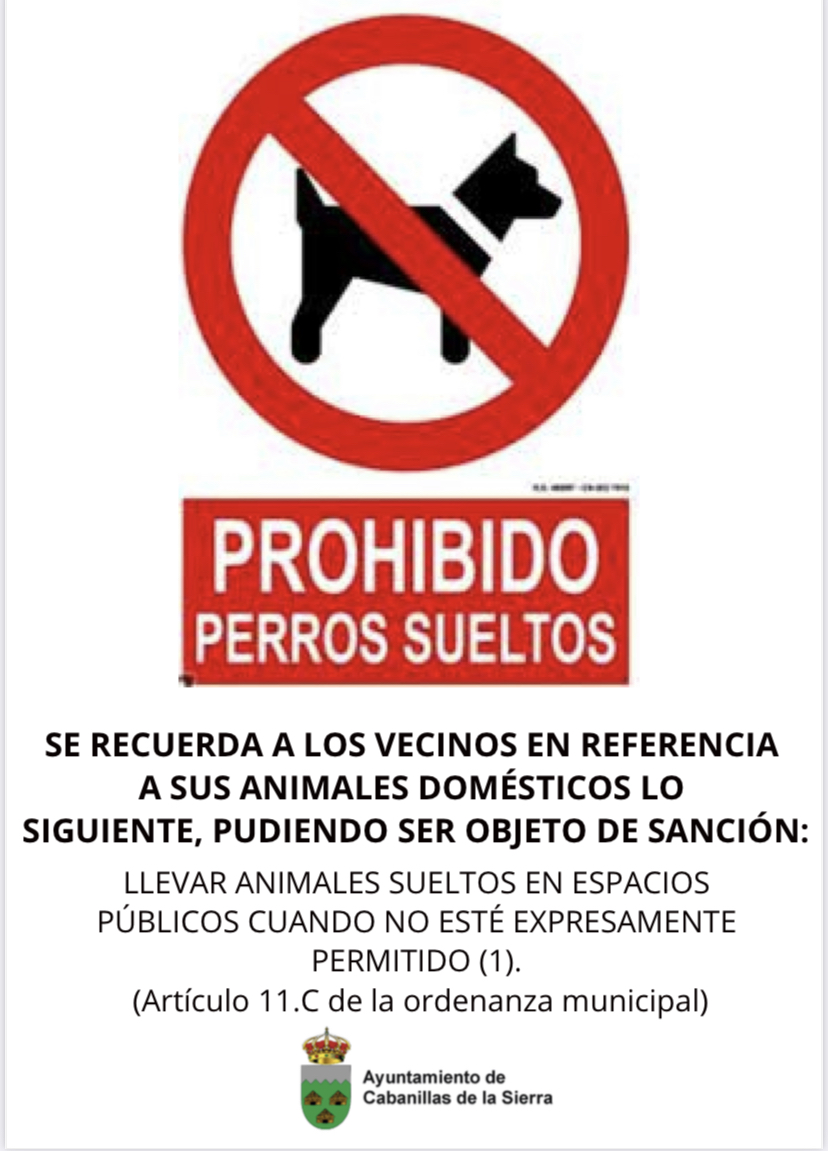 prohibido perros sueltos